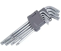 Carmotion Raktų šešiakampių žvaigždučių lenktų rinkinys 9vnt T10-T50mm 180mm