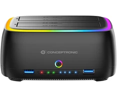 Carruzzo Conceptronic DONN36B saugojimo diskų prijungimo stotis USB 3.2 Gen 1 (3.1 Gen 1) Type-C Juoda