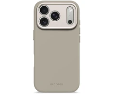 Dėklas Carruzzo Decoded AntiMicrobial Silicone Backcover - silikoninis apsauginis dangtelis, tinkantis iPhone 17 Pro, suderinamas su MagSafe (švelnios taupe spalvos)