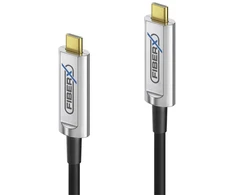 Carruzzo FiberX FX-I600-015 USB kabelis USB 3.2 Gen 1 (3.1 Gen 1) 15 m USB C 10 Gbit/s 4,5 W Juoda, Sidabras
