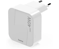Hama 40W GaN 2x USB-C balta składana