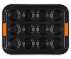 Kepimo Forma - Le Creuset Muffin Forma iš Anglies Plieno, Neprideganti, 12 Puodelių, 240°C