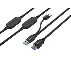 Carruzzo MediaRange MRCS244 USB kabelis USB 3.2 Gen 1 (3.1 Gen 1) 15 m 2 x USB A USB A 5 Gbit/s Juoda