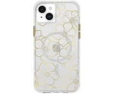Case-Mate Floral Gems MagSafe - Apple iPhone 15 Plus dėklas Gold