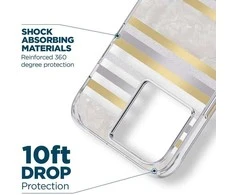 Case-Mate Pearl Stripes MagSafe - dėklas decorated su mother-of-pearl skirtas Apple iPhone 14 Pro Max Pearl Stripes