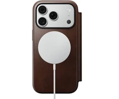 Cases and Covers - Flip Nomad Modern Leather Folio, rustic ruda (Horween) – iPhone 18 Pro/17 Pro dėklas
