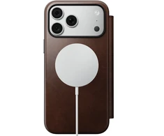 Cases and Covers - Flip Nomad Modern odinis dėklas-knygelė, rustic ruda (Horween) – iPhone 18 Pro Max/17 Pro Max