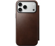 Cases and Covers - Flip Nomad Modern odinis dėklas-knygelė, rustic ruda (Horween) – iPhone 18 Pro Max/17 Pro Max