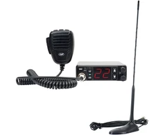 CB radijo stotelė PNI Escort HP 5500 ir antena CB PNI Extra 45, 45 cm, SWR 1.0, 26-30MHz, 150W, juoda