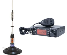 CB radijo stoties komplektas PNI ESCORT HP 9001 PRO ASQ, reguliuojamas, AM-FM, 12V, 4W + CB antena PNI ML70 26-30MHz, 200W, 70cm, komplekte 145 mm magnetinis pagrindas