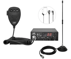 CB radijo stoties komplektas PNI ESCORT HP 8001L ASQ 4W 12V, 40 kanalų + CB antena PNI Extra 40 su magnetu, ilgis 45 cm, 30W