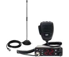 CB radijo stoties rinkinys PNI Escort HP 5500, 4W, 12V/24V, ASQ ir CB antena PNI Extra 40, SWR 1.0, stiklo pluoštas, su magnetu