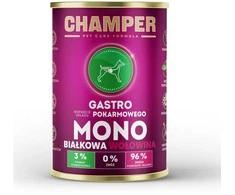 Šunų maistas - CHAMPER Gastro jautienos drėgnas maistas suaugusiems šunims 400g