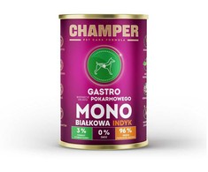 CHAMPER Gastro Monoprotein kalakutiena – drėgnas ėdalas šunims – 400g