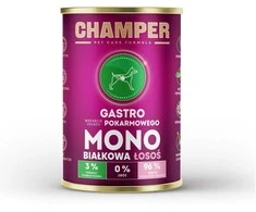 Šunų maistas - CHAMPER Gastro lašišų konservai suaugusiems šunims 400g
