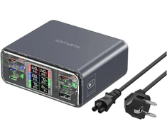 Charging station 4smarts Desk Charger Lucid GaN DIY 360W 5xUSB-C 1xUSB-A pilka