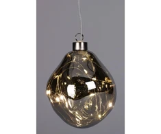 Christmas Decoration stiklinis LED lašo formos papuošalas 10cm