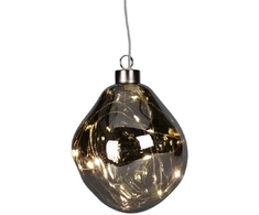 Christmas Decoration stiklinis LED lašo formos papuošalas 10cm