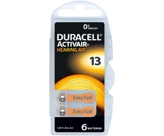 Cinko oro baterija DA13 (V13, PR48) klausos aparatams 1.4V 300mAh Duracell 6vnt.