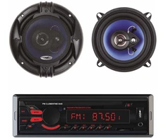 Clementine 8440 4x45W USB SD AUX 12V automobilinis MP3 grotuvas su 2 PNI HiFi500 koaksialinių automobilinių garsiakalbių komplektu, 100W, 12,7 cm