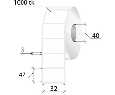 College Termo etiketės 47 x 32 mm, 1000 vnt.