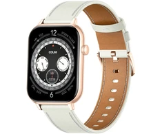 COLMI C28 Išmanusis laikrodis in Gold with a Baltas Leather Strap
