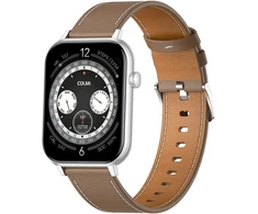 COLMI C28 Išmanusis laikrodis – Sidabrinis + Brown Leather Strap