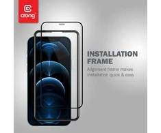 Crong Anti-Bacterial 3D Armor Glass - 9H apsauginis stiklas skirtas the entire screen of the Apple iPhone 12 Pro Max + installation frame