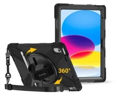 Crong Defender Plus - Rugged dėklas Apple iPad 11" A16 2025 / 10.9" 2022 juodos spalvos