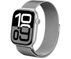 Išmaniojo laikrodžio Apple 1/2/3/4/5 nerūdijančio plieno Crong Milano Steel dirželis, Sidabrinės spalvos, 38/40mm