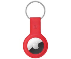 Crong Silikoninis dėklas with Key Ring - Protective case for Apple AirTag key ring Raudona
