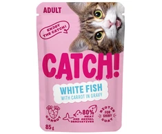 CTH CATCH Baltas fish and carrot in gravy – šlapias kačių maistas – 85g