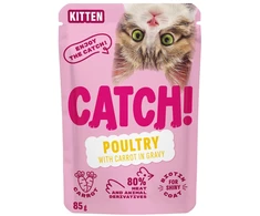 CTH CATCH Kitten su paukštiena and carrot in gravy – šlapias kačių maistas – 85g