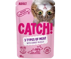 CTH CATCH Three kinds of meat and carrot in jelly – šlapias kačių maistas – 85g