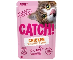 CTH CATCH vištiena and carrot in gravy – šlapias kačių maistas – 85g