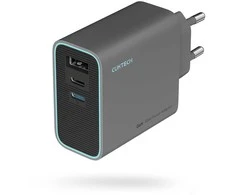 Cuktech CUKAD653EUGR 65W GaN Wall Charger 2 x USB-C 1 x USB-A – pilkos spalvos