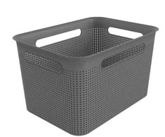Daiktadėžė ROTHO BRISEN, 16 l, pilka, 36×26,2×21,1 cm