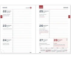 Darbo kalendorius Timer WEEK 2026/2027, 140×190 tamsiai rudos spalvos