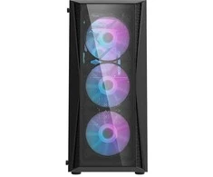 Darkflash DK352 Plus kompiuterio korpusas + 4 ventiliatoriai juodos spalvos
