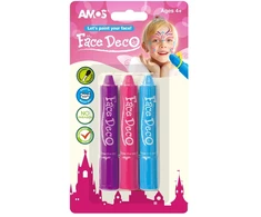 Dažai-kreidelės veidui Amos, 3 ryškios spalvos