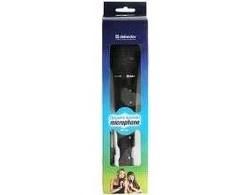 Defender Karaoke microphone 100Hz – 13KHz, cable 5m, 3.5mm jack with 6.25mm adapter jack, juodas, MIC130