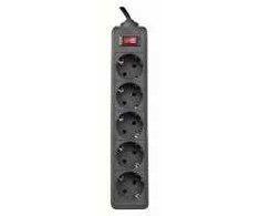 Defender Surge protector for 5 sockets, cable 3.0m. Juodas with grounded connection and safety switch, Schuko – C13, ES3BL 99485 4712279994855