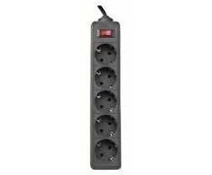 Defender Surge protector for 5 sockets, cable 3.0m. Juodas with grounded connection and safety switch, Schuko – C13, ES3BL 99485 4712279994855