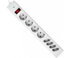 Defender Surge protector for 8 sockets (4x C13 + 4x Euro) , cable 2.0m. with grounded connection and safety switch, Schuko – C13 + Euro, DFS301