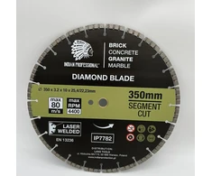 Indian Professional DEIMANTINIS DISKAS 350 mm SEGMENTINIS TURBO PJOVIMAS INDIŠKAM PROFESSIONALUI