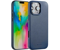 Dėklas Accezz MagSafe odinis galinis dangtelis, skirtas iPhone 16 Pro Max – Nightfall Mėlyna