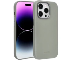 Dėklas Accezz MagSafe odinis galinis dangtelis, skirtas iPhone 14 Pro – šviesiai pilkas