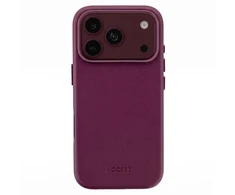 Dėklas Accezz MagSafe odinis galinis dangtelis, skirtas iPhone 18 Pro Max / 17 Pro Max – Heath Violetinė