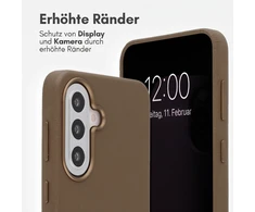 Dėklas Accezz MagSafe odinis galinis dangtelis Samsung Galaxy A57 (5G) telefonui – kavos ruda