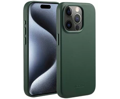 Dėklas Accezz MagSafe odinis galinis dangtelis, skirtas iPhone 15 Pro – kedro žalia